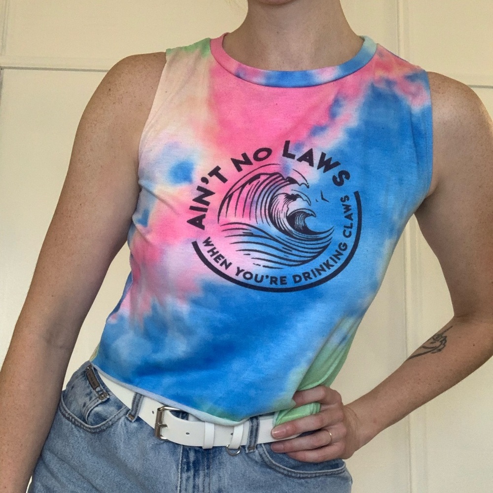White claw tie dye crop top